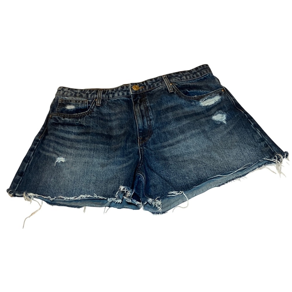 KUT from the KLOTH Denim Shorts Women's 14 Dark Wash  Distressed Raw Hem shorts